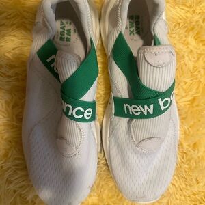 New Balance White Green Athletic Shoes with Cushioned Sole